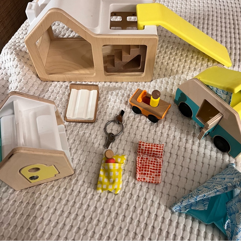 LOVEVERY house and camping Playset wooden Montessori inspired toys